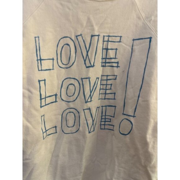 Free People Retro Brand Love Love Love Crew Neck Sweatshirt Size L New - Picture 3 of 5